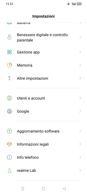 Seleziona Aggiornamento software