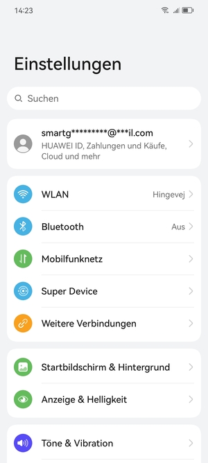 Wählen Sie Huawei  ID
