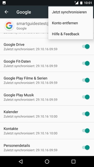 Wählen Sie Jetzt synchronisieren