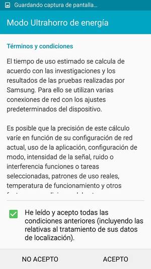 Marque la casilla y seleccione ACEPTO