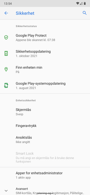Velg Skjermlås