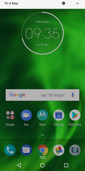 Slide down the top menu