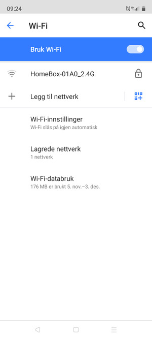Velg det trådløse nettverket du vil koble til
