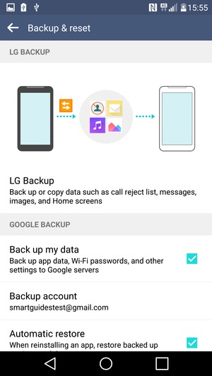 Select Backup account