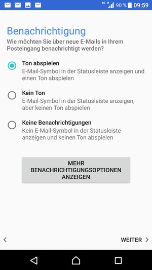 Wählen Sie die gewünschte Option und wählen Sie WEITER