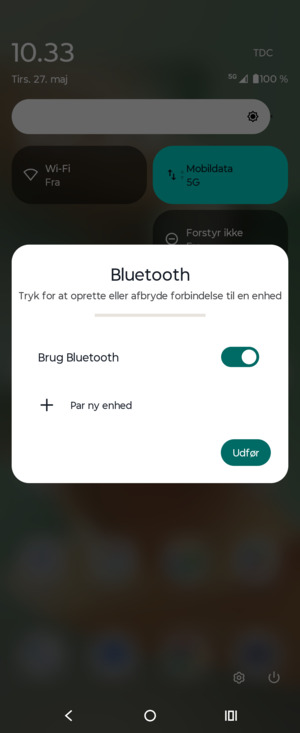 Slå  Brug Bluetooth fra
