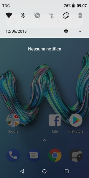 Scorri nuovamente verso il basso il menu in alto