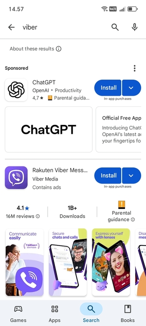 Select the app
