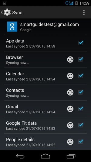 Your information will be synchronised