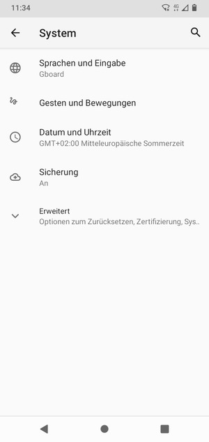 Wählen Sie Erweitert