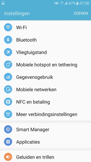 Scroll naar en selecteer Mobiele netwerken