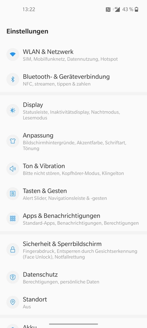 Wählen Sie Sicherheit & Sperrbildschirm