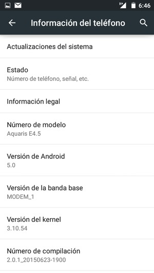 Seleccione Actualizaciones del sistema