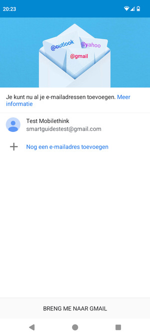 Selecteer BRENG ME NAAR GMAIL
