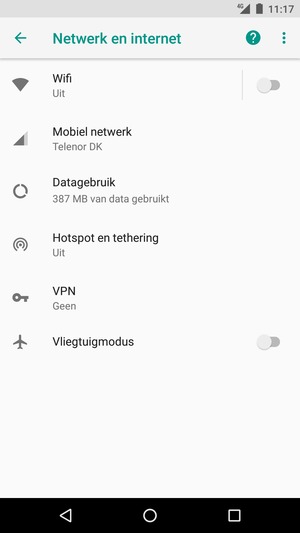 Selecteer Mobiel netwerk