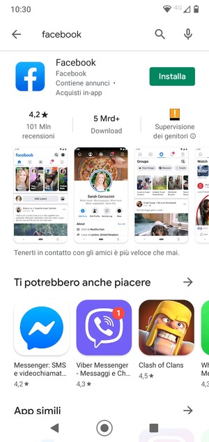 Seleziona l'applicazione