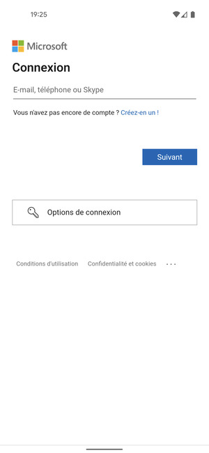 Saisissez votre adresse e-mail et sélectionnez Suivant