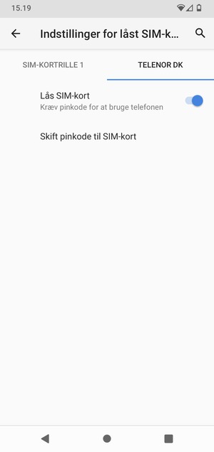 Vælg Public og Skift pinkode til SIM-kort