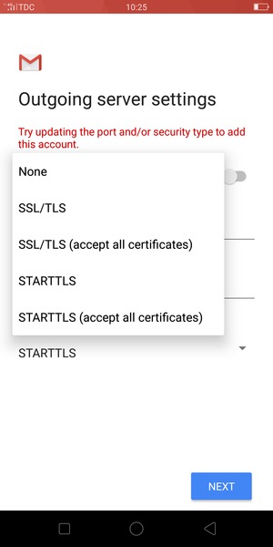 Select None and NEXT
