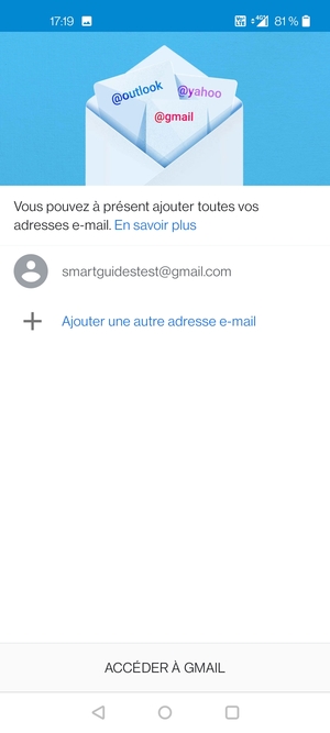 Sélectionnez ACCÉDER À GMAIL