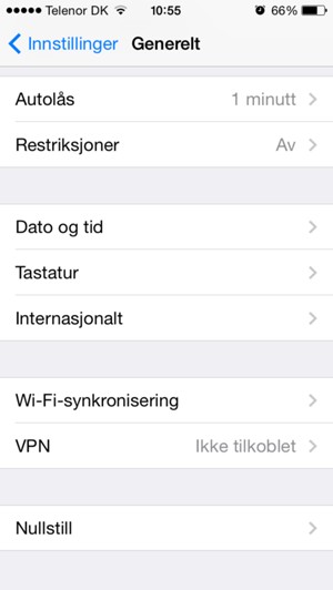 Bla til og velg Nullstill