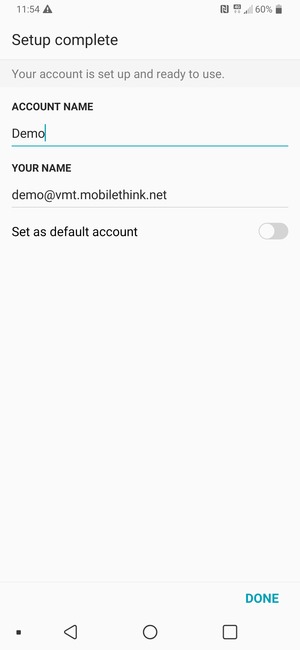 Give your account a name and enter your name. Select DONE
