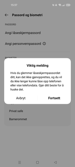 Velg Fortsett
