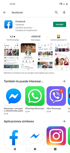 Seleccione la aplicación