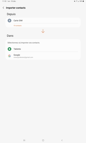 Sélectionnez votre compte Google