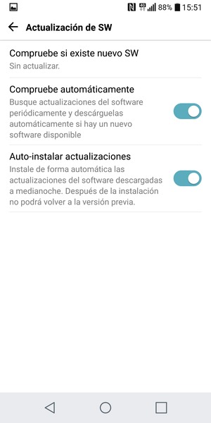 Seleccione Compruebe si existe nuevo SW
