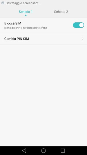 Seleziona Scheda 1 o Scheda 2 e seleziona Cambia PIN SIM
