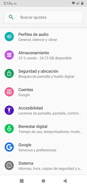 Desplácese y seleccione Sistema