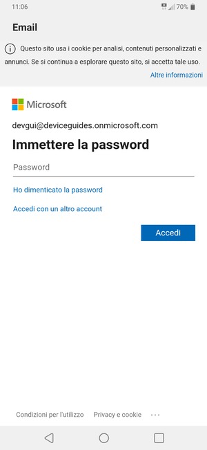 Inserisci la tua password e seleziona Accedi