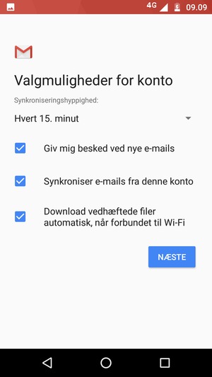 Vælg NÆSTE