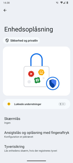 Vælg Skærmlås