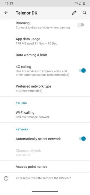 Turn Automatically select network off