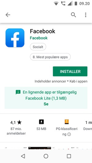 Vælg INSTALLER