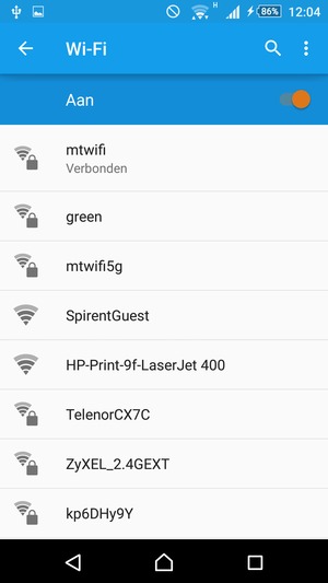 U bent nu verbonden met het WiFi-netwerk