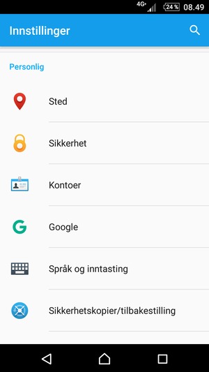 Bla til og velg Sted