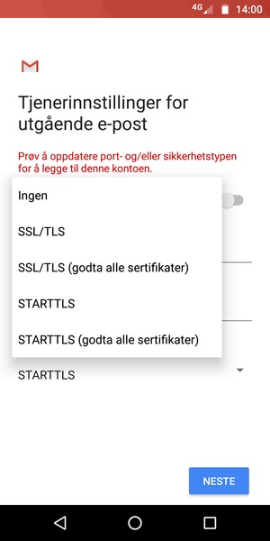 Velg Ingen og NESTE