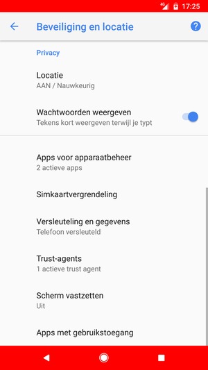 Scroll naar en selecteer Locatie
