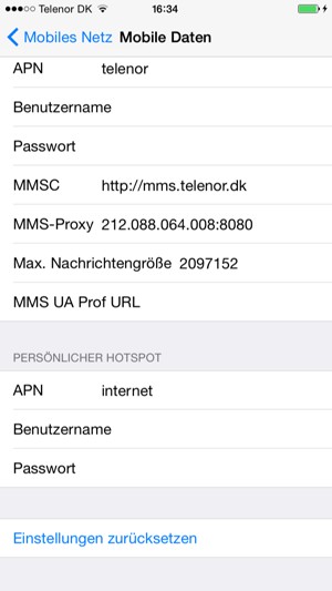 Scrollen Sie und wählen Sie Einstellungen zurücksetzen