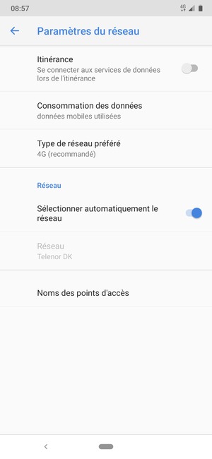 Faites défiler et sélectionnez Noms des points d'accès