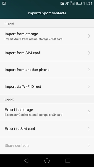 Select Import from SIM card