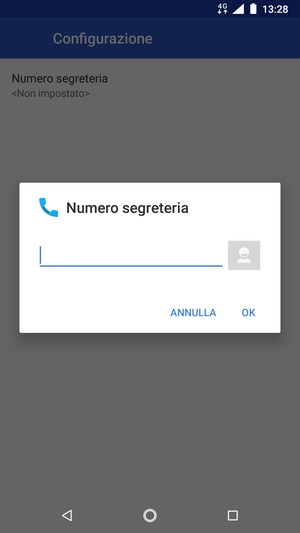 Inserisci Numero segreteria e seleziona OK