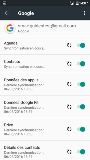 Vos informations seront synchronisées