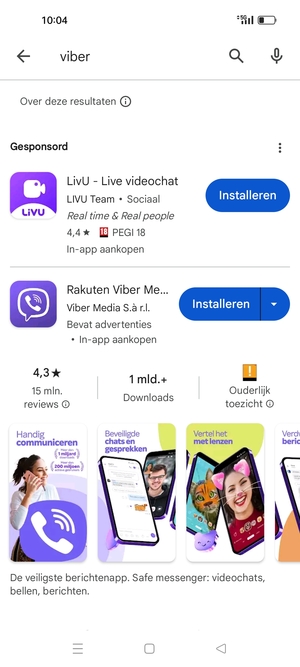 Selecteer de app