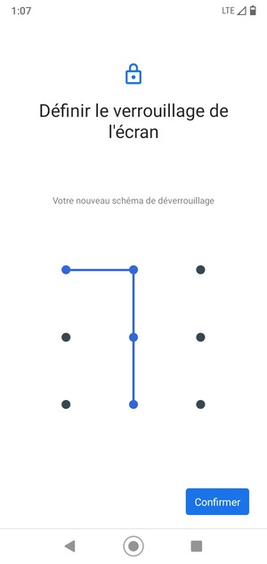 Dessinez de nouveau le schéma de déverrouillage et sélectionnez Confirmer