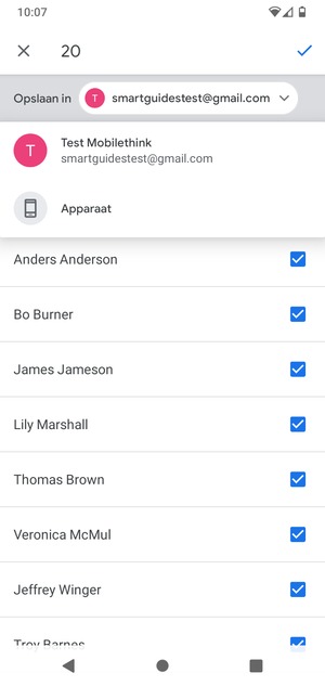 Selecteer uw Google-account