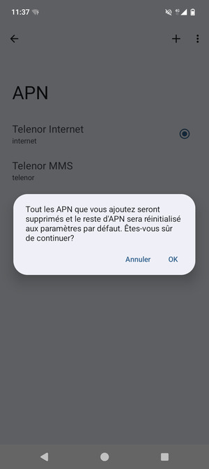Sélectionnez OK